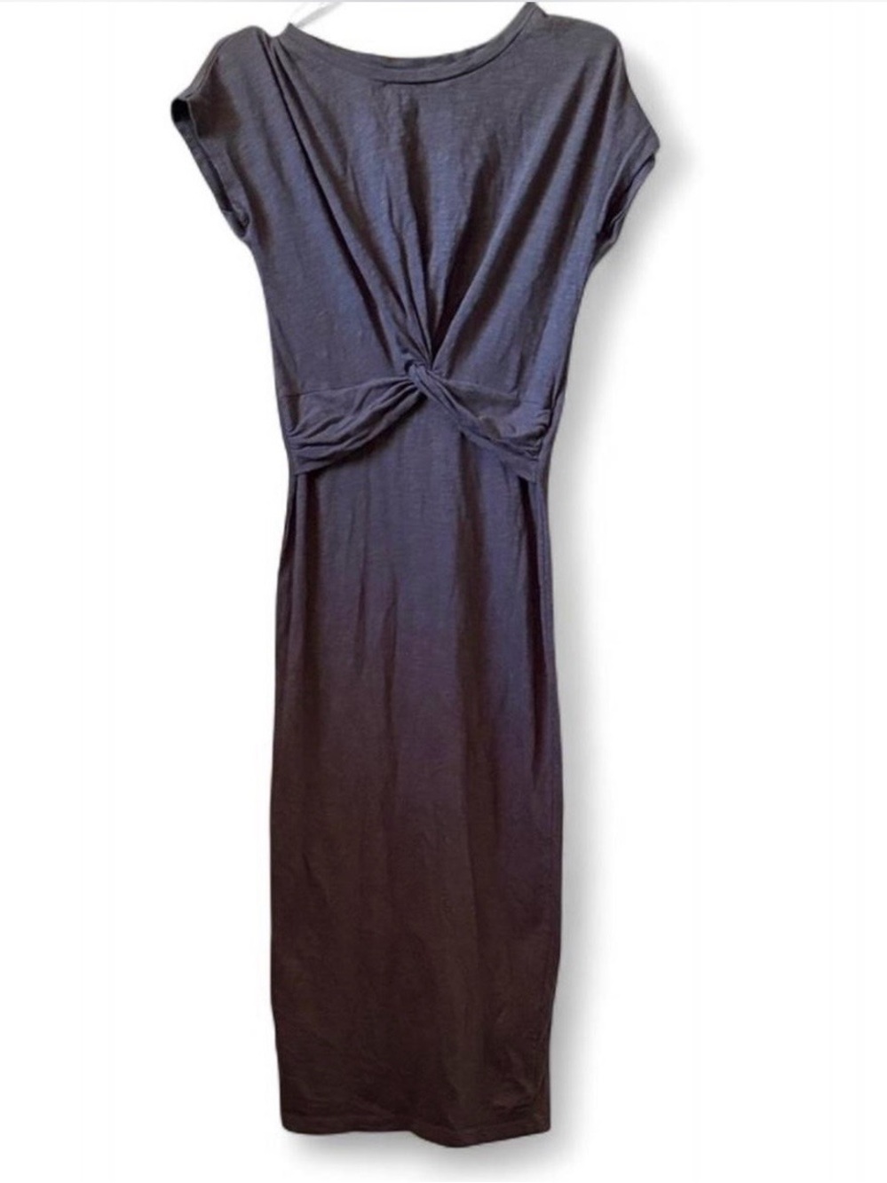 All Saints Charcoal Knot-Front Midi Dress